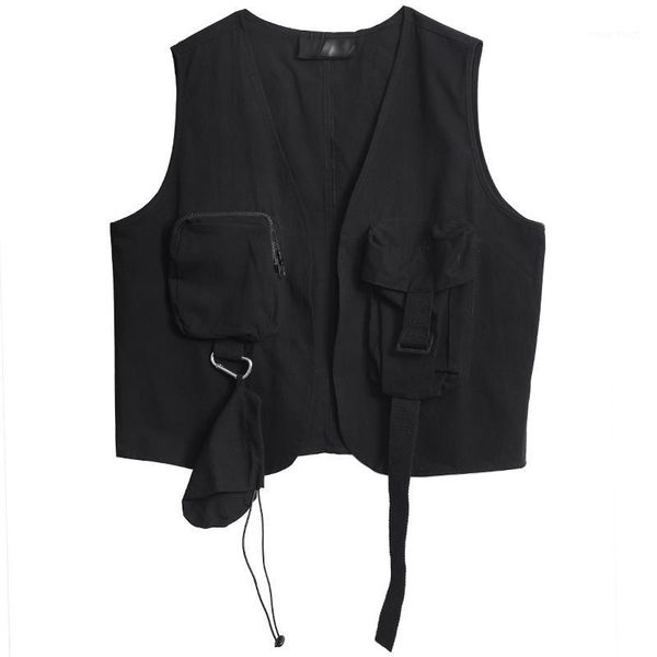 ewq / men's wear vest outside 2020 fashion new function stylish men handsome multi-pocket loose sleeveless vest black 9y25231, Black;white
ewq / men's wear vest outside 2020 fashion new function stylish men handsome multi-pocket loose sleeveless vest black 9y25231, Black;white