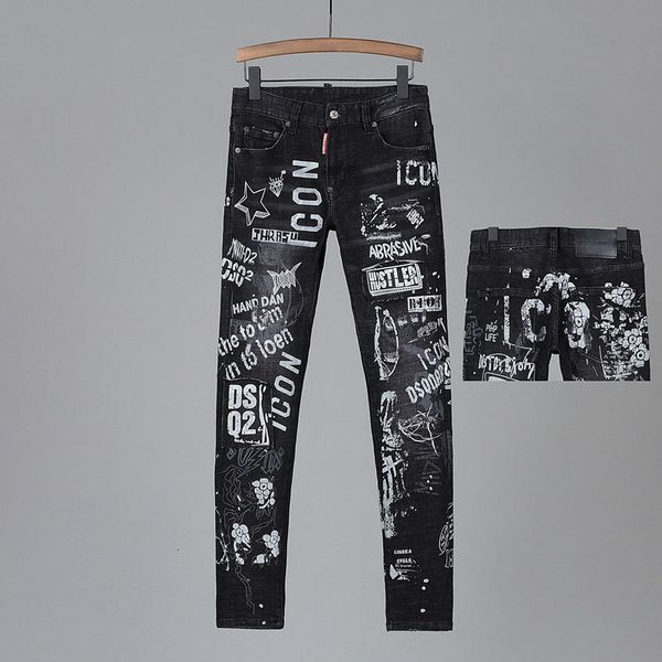 high street fashion men's jeans black night club printed hip hop pants street stretch slim men's pants
high street fashion men's jeans black night club printed hip hop pants street stretch slim men's pants