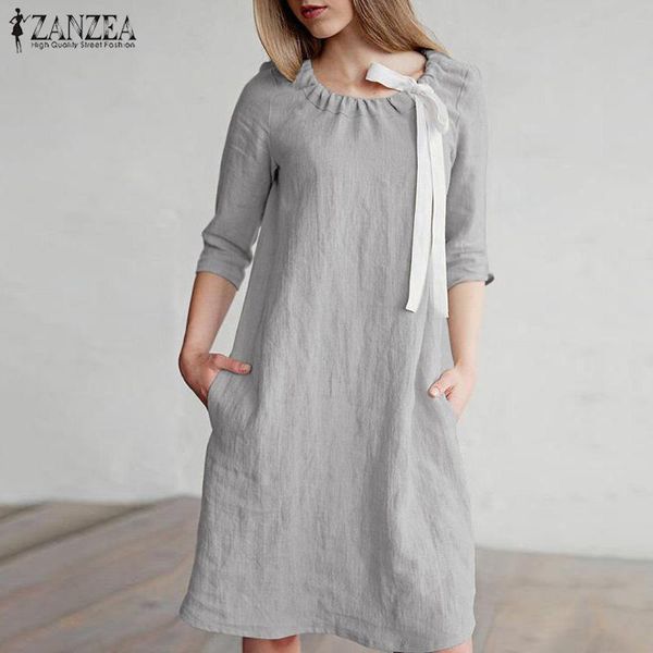 casual dresses zanzea 2021 summer cotton linen dress women 3/4 sleeve solid chic sundress robe femme elegant party long shirt vestido, Black;gray
casual dresses zanzea 2021 summer cotton linen dress women 3/4 sleeve solid chic sundress robe femme elegant party long shirt vestido, Black;gray