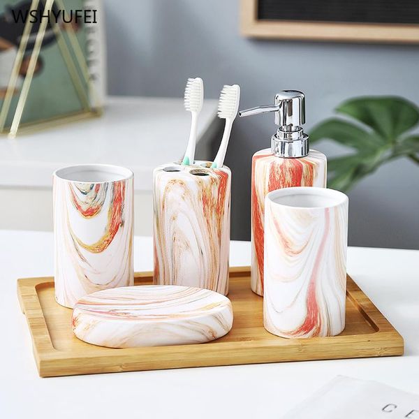 light luxury ceramic marble pattern bathroom storage set couple wash cup set mouth cup soap bottle soap dish toothbrush holder
light luxury ceramic marble pattern bathroom storage set couple wash cup set mouth cup soap bottle soap dish toothbrush holder