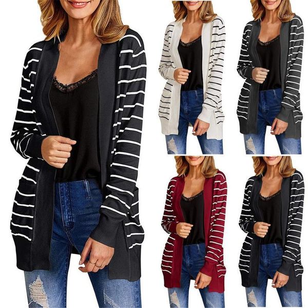 2020 new fashion womens long cardigan sweaters oversized open front striped loose coat spring autumn casual femme hmanteau1, Black;brown
2020 new fashion womens long cardigan sweaters oversized open front striped loose coat spring autumn casual femme hmanteau1, Black;brown