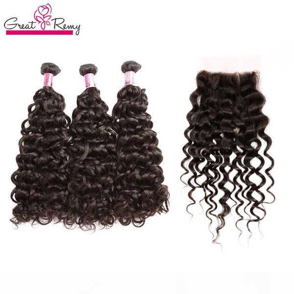 greatremy big curl chinese virgin hair weave 8"-34" 3pcs hair bundles +1pc lace closure 4x4 water wave human hair extension great, Black
greatremy big curl chinese virgin hair weave 8"-34" 3pcs hair bundles +1pc lace closure 4x4 water wave human hair extension great, Black