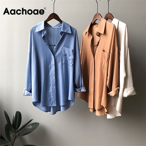 aachoae solid color loose blouse shirt women batwing long sleeve casual tunic female office turn down collar pocket blusas lj200812, White
aachoae solid color loose blouse shirt women batwing long sleeve casual tunic female office turn down collar pocket blusas lj200812, White
