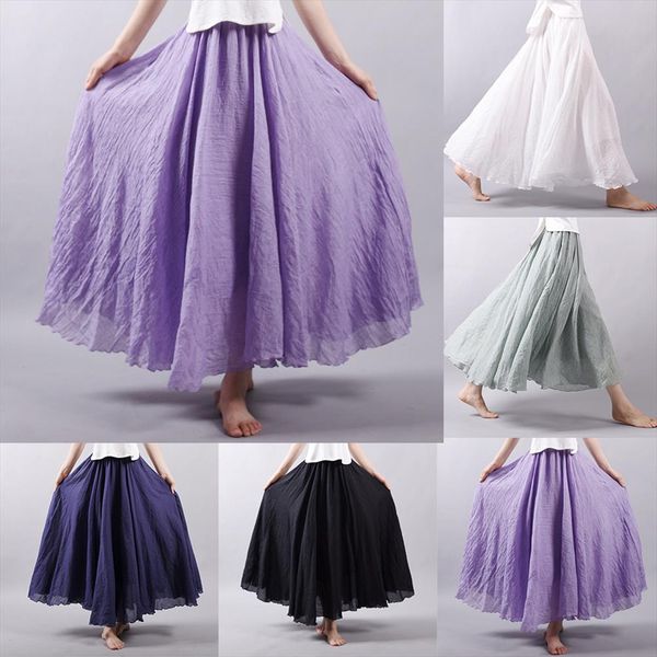 2020 women linen cotton long skirts elastic waist pleated maxi skirt beach boho vintage summer skirts new vintage chic, Black
2020 women linen cotton long skirts elastic waist pleated maxi skirt beach boho vintage summer skirts new vintage chic, Black