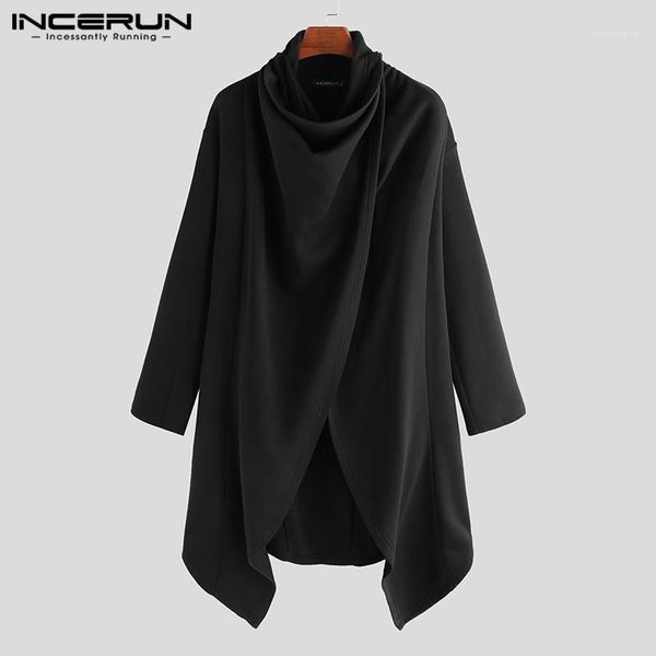 incerun fashion men cloak coats turtleneck streetwear solid long sleeve men ponchos outerwear punk style irregular jackets s-5xl1, Black;brown
incerun fashion men cloak coats turtleneck streetwear solid long sleeve men ponchos outerwear punk style irregular jackets s-5xl1, Black;brown