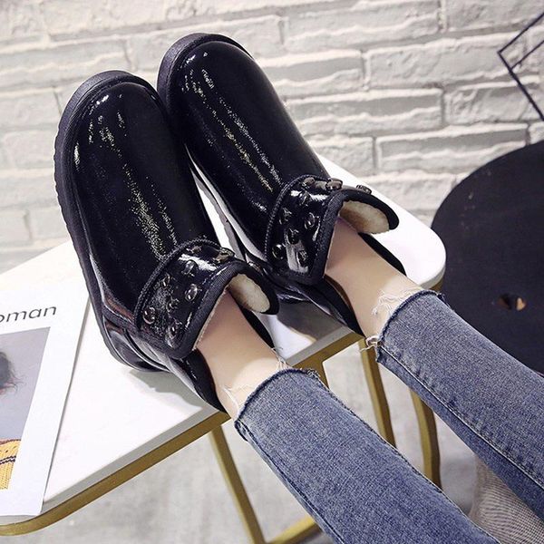 winter flat ankle boots pu rivet plush warm and waterproof women fashion new casual solid color ladies snow boots, Black
winter flat ankle boots pu rivet plush warm and waterproof women fashion new casual solid color ladies snow boots, Black