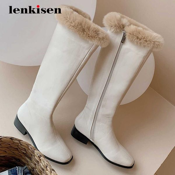 boots lenkisen arrival equestrian split leather hair round toe thick med heel zip dress keep warm knee-high l18, Black
boots lenkisen arrival equestrian split leather hair round toe thick med heel zip dress keep warm knee-high l18, Black