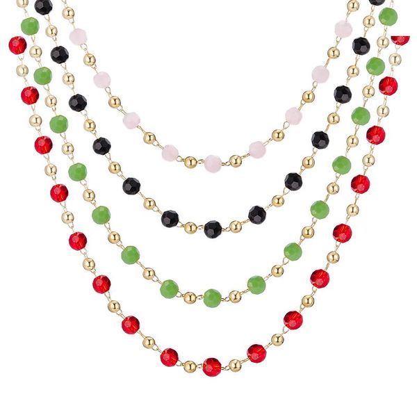 chokers fashon women's beads chain necklace 4 colors red green black pink crystal necklaces jewelry gifts bijoux femme 2021, Golden;silver
chokers fashon women's beads chain necklace 4 colors red green black pink crystal necklaces jewelry gifts bijoux femme 2021, Golden;silver