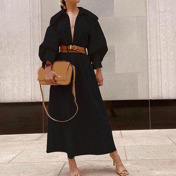 casual dresses women fashion solid color lace lapel belt long sleeve dress, Black;gray
casual dresses women fashion solid color lace lapel belt long sleeve dress, Black;gray