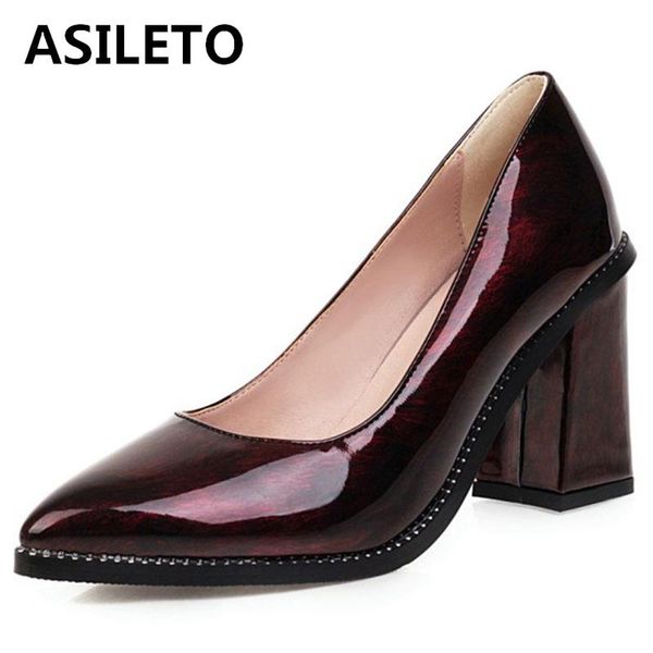 asileto woman elegant mature spring autumn pumps pointed toe 8.5cm square heels slip on patent leather casual party a3060, Black
asileto woman elegant mature spring autumn pumps pointed toe 8.5cm square heels slip on patent leather casual party a3060, Black