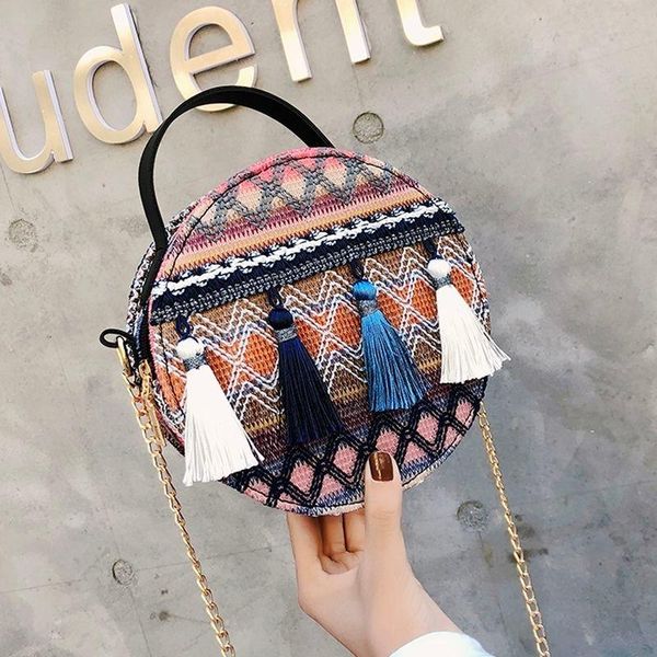 women vintage round chain zipper crossbody messenger shoulder bags ethnic weave retro tassel handbags for women 2020
women vintage round chain zipper crossbody messenger shoulder bags ethnic weave retro tassel handbags for women 2020
