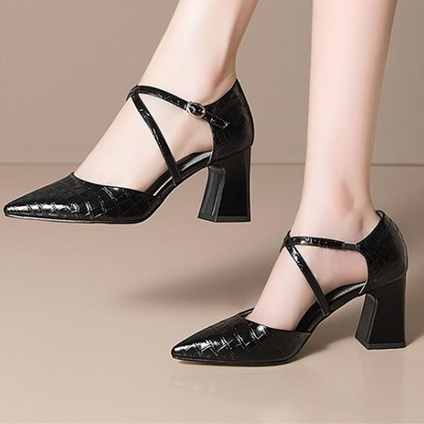 dress shoes fashion high heels pumps genuine leather cross strap elegant summer autumn 2021 party concise woman, Black
dress shoes fashion high heels pumps genuine leather cross strap elegant summer autumn 2021 party concise woman, Black
