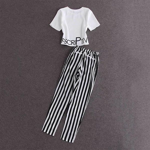 2019 women summer fashion t shirts sets short sleeve letter print crop and striped elastic waist pants set, Gray
2019 women summer fashion t shirts sets short sleeve letter print crop and striped elastic waist pants set, Gray