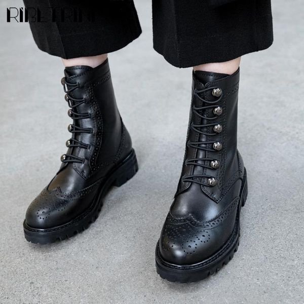 boots ribetrini female mid calf black shoes fashion round toe lace up chunky women casual daily designer
boots ribetrini female mid calf black shoes fashion round toe lace up chunky women casual daily designer