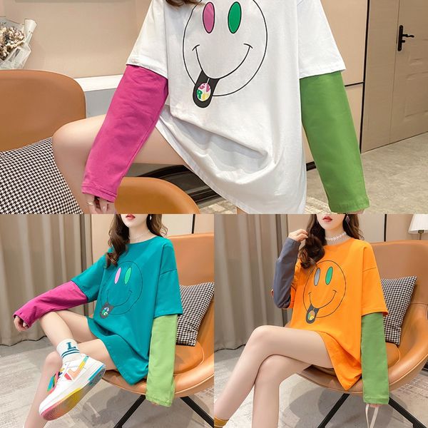 new autumn 2020 long sleeve women's spring and autumn loose korean version color contrast fake two piece t-shirt t-shirt printing mediu, White
new autumn 2020 long sleeve women's spring and autumn loose korean version color contrast fake two piece t-shirt t-shirt printing mediu, White
