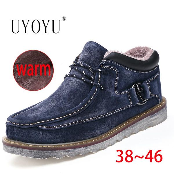 super warm men winter boots quality suede leather 45 46 snow boots fur plush winter shoes for men lace up outdoor shoes, Black
super warm men winter boots quality suede leather 45 46 snow boots fur plush winter shoes for men lace up outdoor shoes, Black