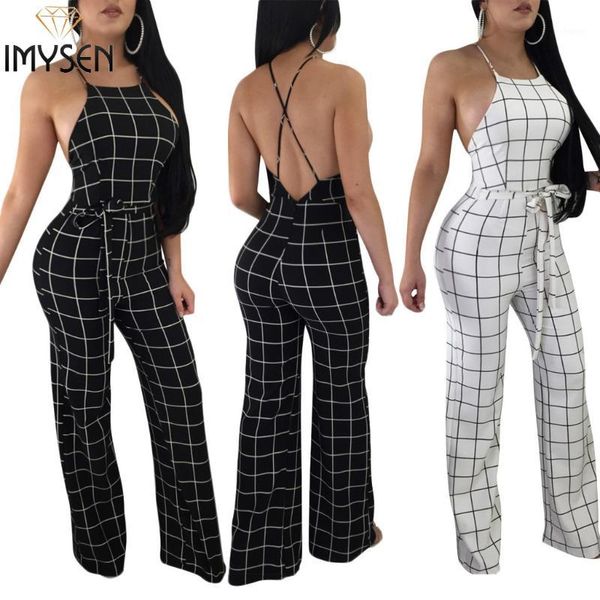 imysen fashion plaid jumpsuit back cross white black belt jumpsuits summer new arrive romper1, Black;white
imysen fashion plaid jumpsuit back cross white black belt jumpsuits summer new arrive romper1, Black;white