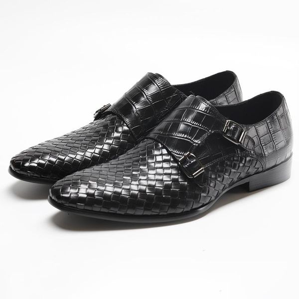 new cowhide leather shoes fashion mens dress shoes pointed leather high-end british wind men's business brogues, Black
new cowhide leather shoes fashion mens dress shoes pointed leather high-end british wind men's business brogues, Black