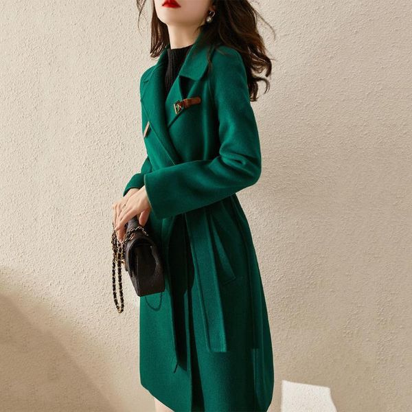 zhuishu autumn new forest green and white woolen mid-length cloak coat is popular in hepburn style, Black
zhuishu autumn new forest green and white woolen mid-length cloak coat is popular in hepburn style, Black