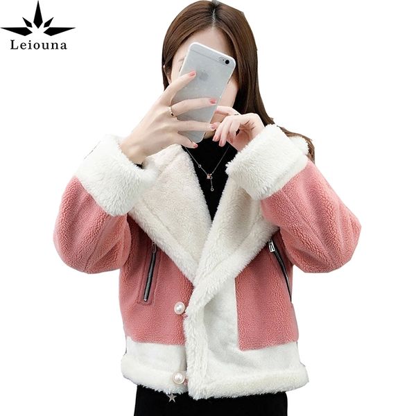 leiouna full short fashion new wool coat women's loose autumn winter fur one thick cardigan parker coats women overcoats 201016, Black
leiouna full short fashion new wool coat women's loose autumn winter fur one thick cardigan parker coats women overcoats 201016, Black