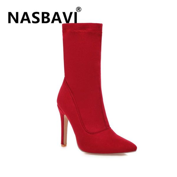 new boots women autumn winter mid-calf boots elastic force suede fashion high heels pointed toe zipper shoes women, Black
new boots women autumn winter mid-calf boots elastic force suede fashion high heels pointed toe zipper shoes women, Black