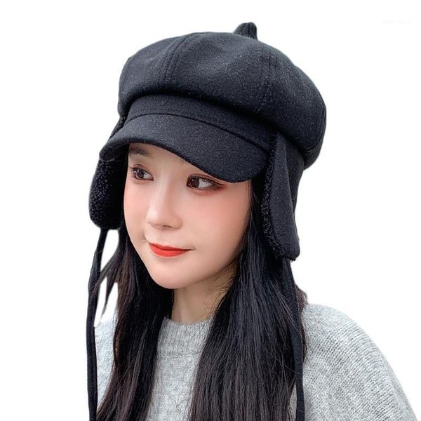 berets women winter octagonal beret cap with plush lining earflap chin strap visor hat lx9e1, Blue;gray
berets women winter octagonal beret cap with plush lining earflap chin strap visor hat lx9e1, Blue;gray