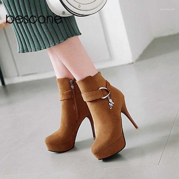 boots bescone winter women mid-calf comfortable suede handmade super high heel shoes round toe solid warm ladies bm2771, Black
boots bescone winter women mid-calf comfortable suede handmade super high heel shoes round toe solid warm ladies bm2771, Black