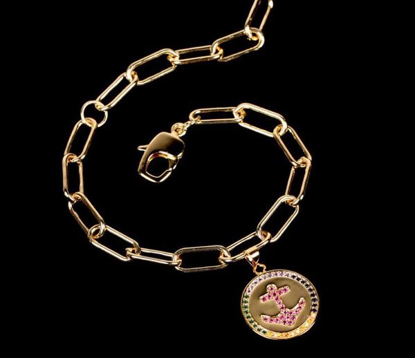ins hip-hop style thick chain bracelet color rhinestone anchor medal coin pendant bracelet women jewelry, Black
ins hip-hop style thick chain bracelet color rhinestone anchor medal coin pendant bracelet women jewelry, Black
