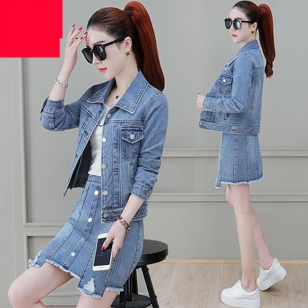 fashion suit women's autumn 2020 new style small and slim two denim short denim skirt piece a-line short skirt set z2gi5, Gray
fashion suit women's autumn 2020 new style small and slim two denim short denim skirt piece a-line short skirt set z2gi5, Gray