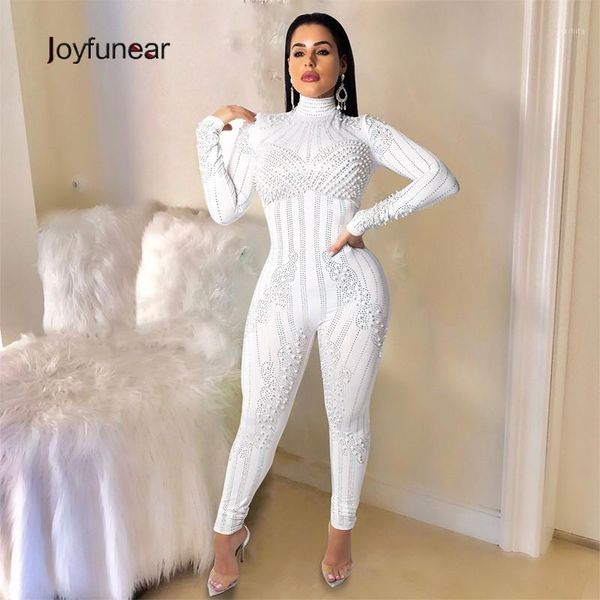 joyfunear 2019 stretchy high neck long sleeve skinny jumpsuit for women pearl rhinestones overalls club party long jumpsuit1, Black;white
joyfunear 2019 stretchy high neck long sleeve skinny jumpsuit for women pearl rhinestones overalls club party long jumpsuit1, Black;white
