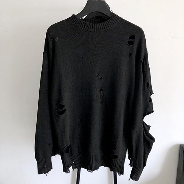 autumn winter men good quality ripped hole knitted sweater black loose pull homme man ugly christmas sweater hip hop punk jersey1, White;black
autumn winter men good quality ripped hole knitted sweater black loose pull homme man ugly christmas sweater hip hop punk jersey1, White;black