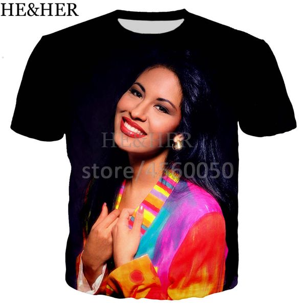 latin music selena 3d print shirts funny plus size harajuku men clothing