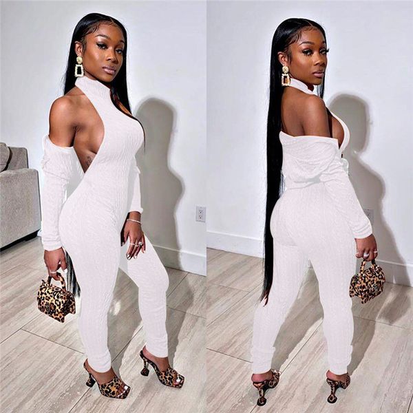 knitted women jumpsuits fashion solid color sleeveless halter slim rompers with cardigan designer woman clothes, Black;white
knitted women jumpsuits fashion solid color sleeveless halter slim rompers with cardigan designer woman clothes, Black;white