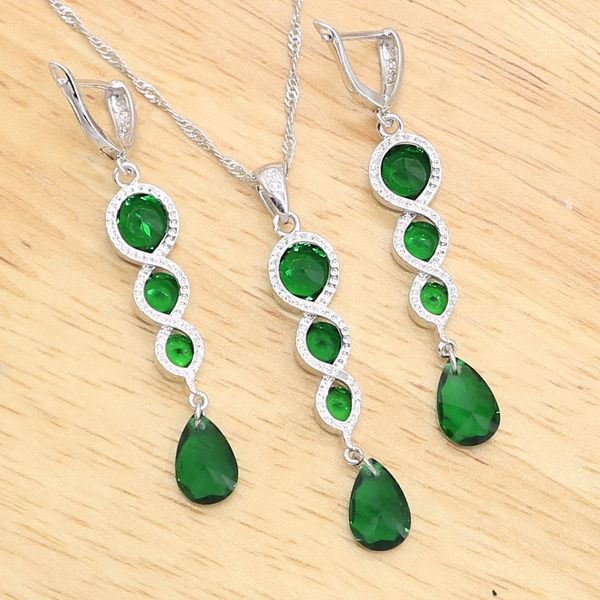 green emerald 925 silver bridal jewelry sets for women bracelet earrings necklace pendant ring birthday gift
green emerald 925 silver bridal jewelry sets for women bracelet earrings necklace pendant ring birthday gift