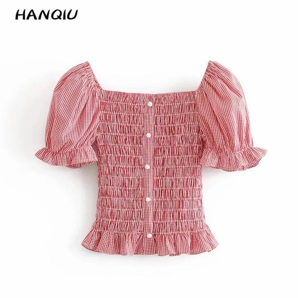 vintage plaid shirt women and blouses streetwear korean summer red blouse female casual puff sleeve ladies blusas y200622, White
vintage plaid shirt women and blouses streetwear korean summer red blouse female casual puff sleeve ladies blusas y200622, White