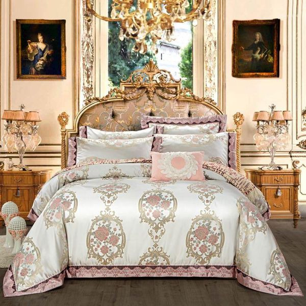 papa&mima pink flowers golden jacquard luxury bedding sets king size satin linens sheet bedspread duvet cover pillow sham1
papa&mima pink flowers golden jacquard luxury bedding sets king size satin linens sheet bedspread duvet cover pillow sham1