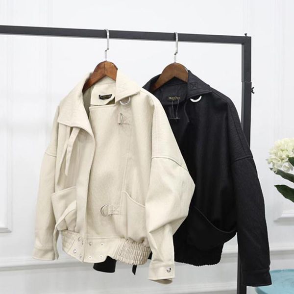 fashion street faux leather jacket women casual loose batwing sleeve washed pu leather coat biker jackets, Black
fashion street faux leather jacket women casual loose batwing sleeve washed pu leather coat biker jackets, Black