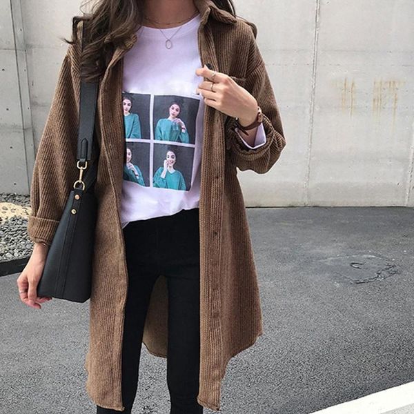 women's jackets harajuku corduroy long women winter autumn coats overcoats female cute solid clothing plus size, Black;brown
women's jackets harajuku corduroy long women winter autumn coats overcoats female cute solid clothing plus size, Black;brown