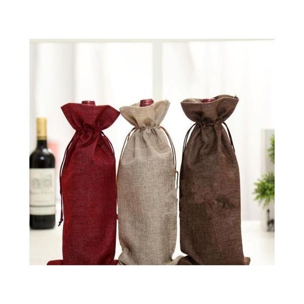 jute wine bags champagne wine bottle covers gift pouch burlap packaging bag wedding party decoration wine bags drawstring cover
jute wine bags champagne wine bottle covers gift pouch burlap packaging bag wedding party decoration wine bags drawstring cover