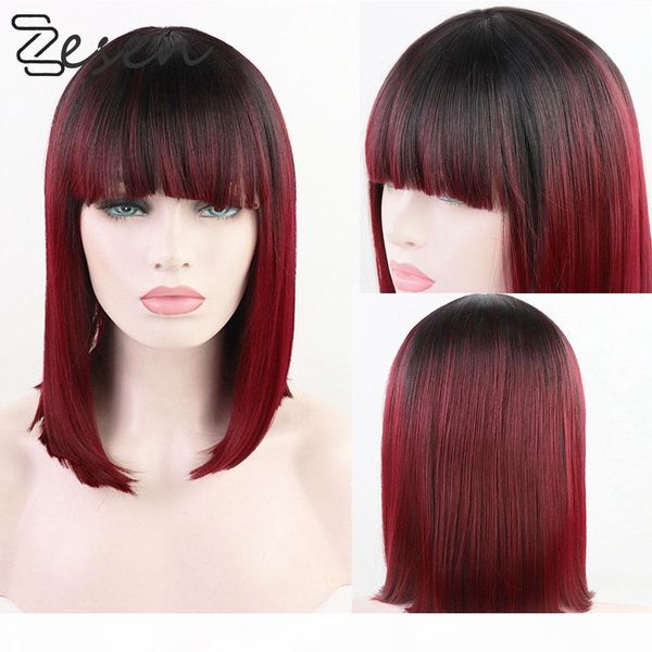 zesen women synthetic lace front wigs heat resistance short straight hair burgundy bob wig for bang, Black
zesen women synthetic lace front wigs heat resistance short straight hair burgundy bob wig for bang, Black