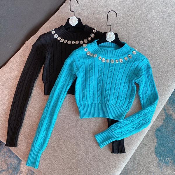 rhinestone collar sweater for women short slim new inner wear outerwear fashionable round neck knit lady's chic 1, White;black
rhinestone collar sweater for women short slim new inner wear outerwear fashionable round neck knit lady's chic 1, White;black
