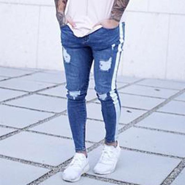 men's jeans ripped denim pants fashion clothing high waist skinnyjeans men zipper casual, Blue
men's jeans ripped denim pants fashion clothing high waist skinnyjeans men zipper casual, Blue