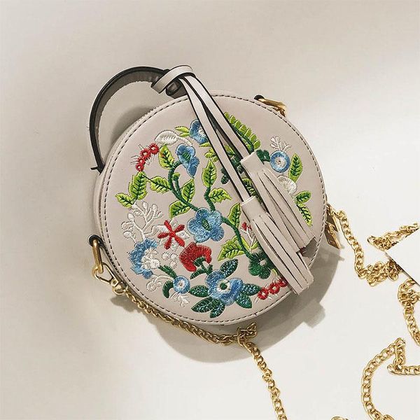 женщины вышивки цветок круглый сумка кожа pu кисточка сумка плечо цепь crossbody сумка лучшая продажа-wt
женщины вышивки цветок круглый сумка кожа pu кисточка сумка плечо цепь crossbody сумка лучшая продажа-wt