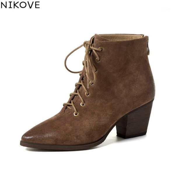 nikove 2021 pigskin lace up zipper ankle boots pointed toe fashion women shoes square heel autumn winter short boots size 34-421, Black
nikove 2021 pigskin lace up zipper ankle boots pointed toe fashion women shoes square heel autumn winter short boots size 34-421, Black