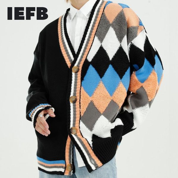 iefb men's wear autumn winter 2020 new korean loose diamond color block knitted cardigan sweater coat for men oversized 9y46041, White;black
iefb men's wear autumn winter 2020 new korean loose diamond color block knitted cardigan sweater coat for men oversized 9y46041, White;black
