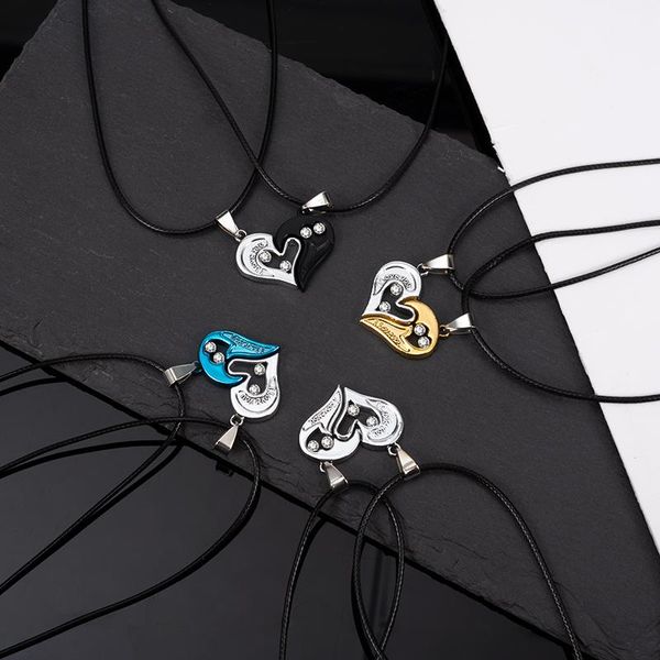 pendant necklaces zwcx 2 pieces/set half love heart rhinestone friendship gift for couple good friend alloy necklace, Silver
pendant necklaces zwcx 2 pieces/set half love heart rhinestone friendship gift for couple good friend alloy necklace, Silver