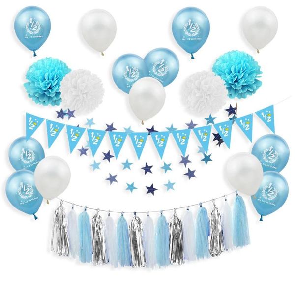 Baby Shower Decoration 1/2 Birthday Balloon Banner Set Paper Pompoms Tassel For Baby Six Months Half Birthday Party Supplies 5D
Baby Shower Decoration 1/2 Birthday Balloon Banner Set Paper Pompoms Tassel For Baby Six Months Half Birthday Party Supplies 5D