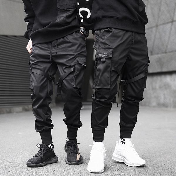men ribbons color block black pocket cargo pants harem joggers harajuku sweatpant hip hop trousers 201125
men ribbons color block black pocket cargo pants harem joggers harajuku sweatpant hip hop trousers 201125