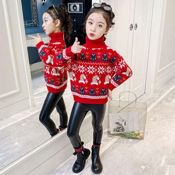2020 korean high necked christmas tree hat sweater chine new year celebration girls' middle and big children's, Blue 
2020 korean high necked christmas tree hat sweater chine new year celebration girls' middle and big children's, Blue