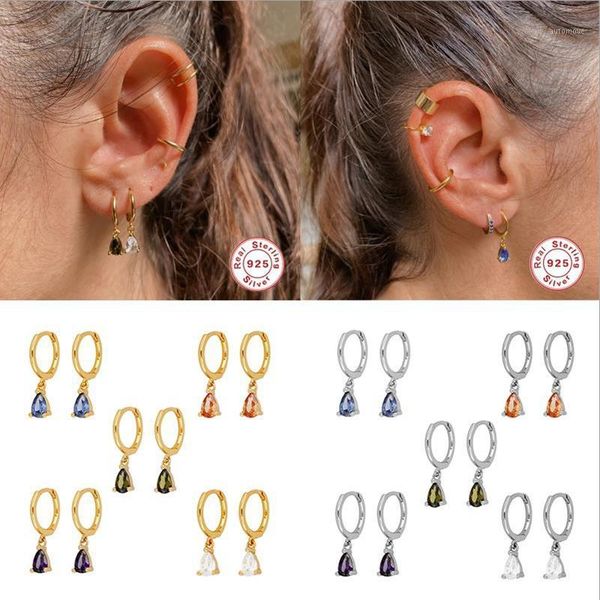 s925 sterling silver cz water drop huggies hoop earrings for engagement valentine's bling rainbow zircon pendientes fine jewelry1, Golden;silver
s925 sterling silver cz water drop huggies hoop earrings for engagement valentine's bling rainbow zircon pendientes fine jewelry1, Golden;silver